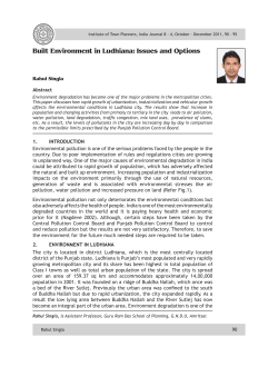 Built Environment in Ludhiana: Issues and Options
