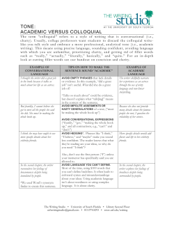 TONE: ACADEMIC VERSUS COLLOQUIAL - lib.usf