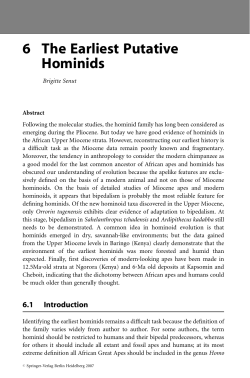 6 The Earliest Putative Hominids