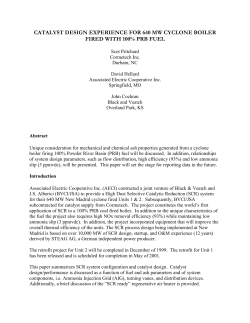 catalyst design experience for 640 mw cyclone boiler