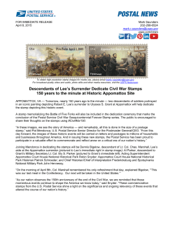 Descendants of Lee`s Surrender Dedicate Civil War