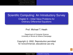 Scientific Computing - Prof. Michael T. Heath