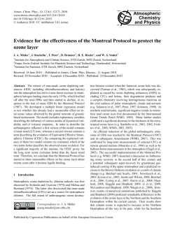 Evidence for the effectiveness of the Montreal Protocol to protect the
