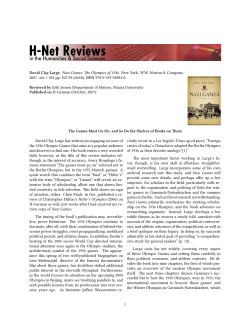 The Games Must Go On, and So Do the Shelves of Books on - H-Net