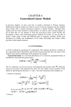 CHAPTER 6 Generalized Linear Models