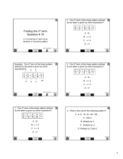 Finding the nth term Question # 16