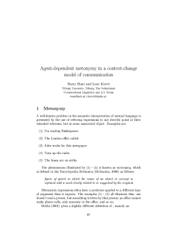 Agent-dependent metonymy in a context