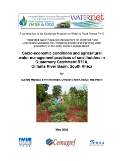 Socio-economic conditions and agricultural water management