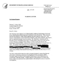 FDA Warning Letter to Thomas L. Croley, MD 2004-07-14