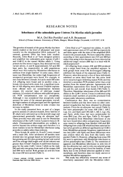 Inheritance of the calmodulin gene