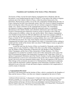 2 Foundation and Constitution of the Society of Mary (Marianists