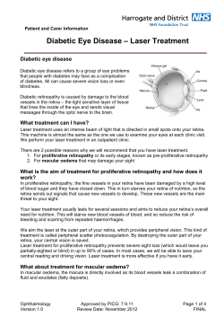 Diabetic eye disease laser treatment