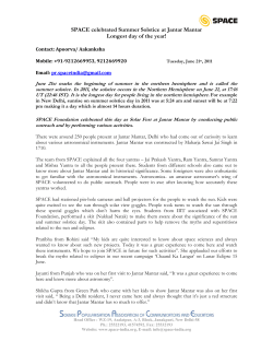 SPACE celebrated Summer Solstice at Jantar Mantar Longest day of