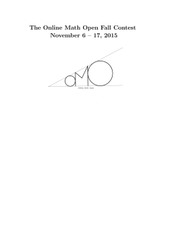 OMO Fall 2015 Problems - the National Internet Math Olympiad!