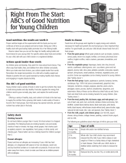 Right From The Start: ABC`s of Good Nutrition for