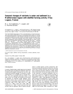 Seasonal changes of nutrients in water and sediment in a