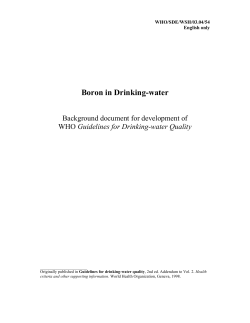 Boron in Drinking-water - World Health Organization