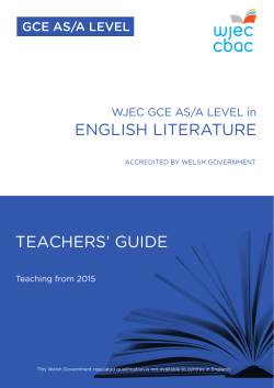GCE English Literature Teachers` Guide (For teaching from