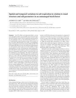 Spatial and temporal variations in soil respiration in relation to stand