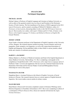 OX-LEX 2015 Participant biographies