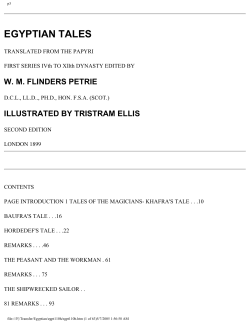 egyptian tales - Magia Metachemica