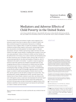Mediators and Adverse Effects of Child Poverty in the United States