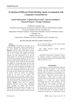 Evaluation of Different Dentin Bonding Agents Accompanied with