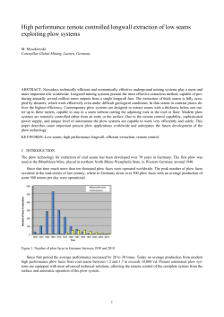 High performance remote controlled longwall extraction of low