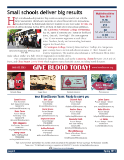 give blood today! - California Northstate University College of