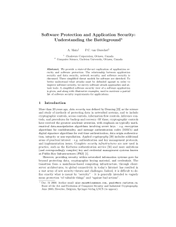 Software Protection and Application Security