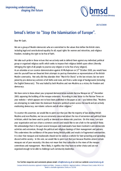 bmsd`s letter to “Stop the Islamisation of Europe”.
