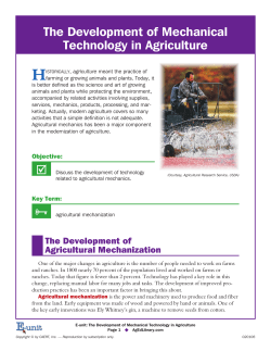 The Development of Mechanical Technology in Agriculture