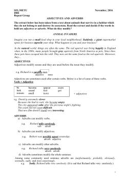 SFL/METU November, 2016 DBE Repeat Group ADJECTIVES AND