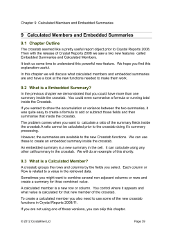 9 Calculated Members and Embedded Summaries