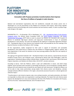 Innovation with Purpose promotes transformations that improve the