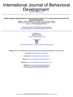 Development International Journal of Behavioral