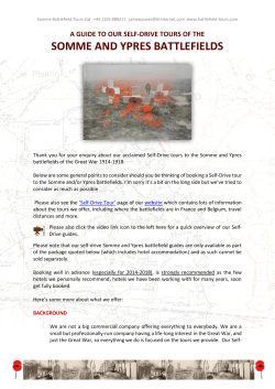a guide to our self-drive tours of the somme and ypres battlefields