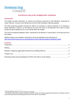 Intimidatory offences statistical bulletin