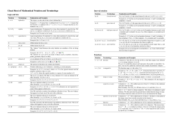 Cheat Sheet of Mathematical Notation