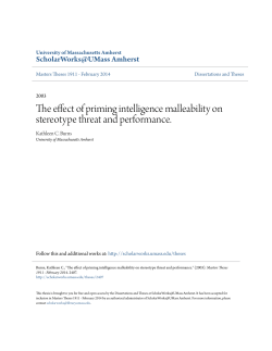 The effect of priming intelligence malleability on stereotype threat