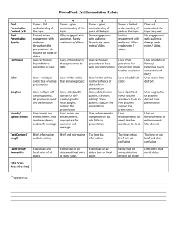 PowerPoint Oral Presentation Rubric