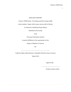 Density ASSISTment 1 RESEARCH REPORT Science ASSISTments