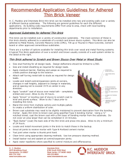 Recommended Application Guidelines for Adhered Thin Brick Veneer