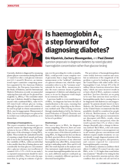 Is haemoglobin A 1c a step forward for diagnosing diabetes?
