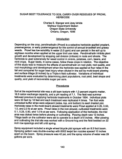 SUGAR BEET TOLERANCE TO SOIL CARRY