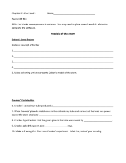 Models of the Atom - School District of Holmen