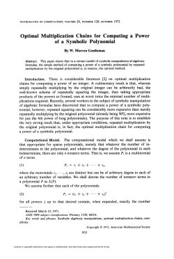 of a Symbolic Polynomial - American Mathematical Society