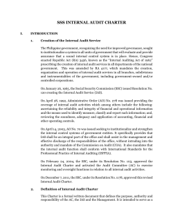 SSS INTERNAL AUDIT CHARTER