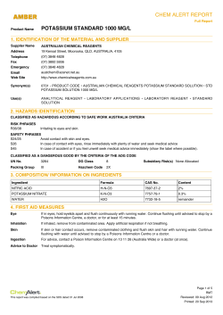 CHEM ALERT REPORT POTASSIUM STANDARD 1000 MG/L
