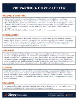 guidelines and a sample cover letter